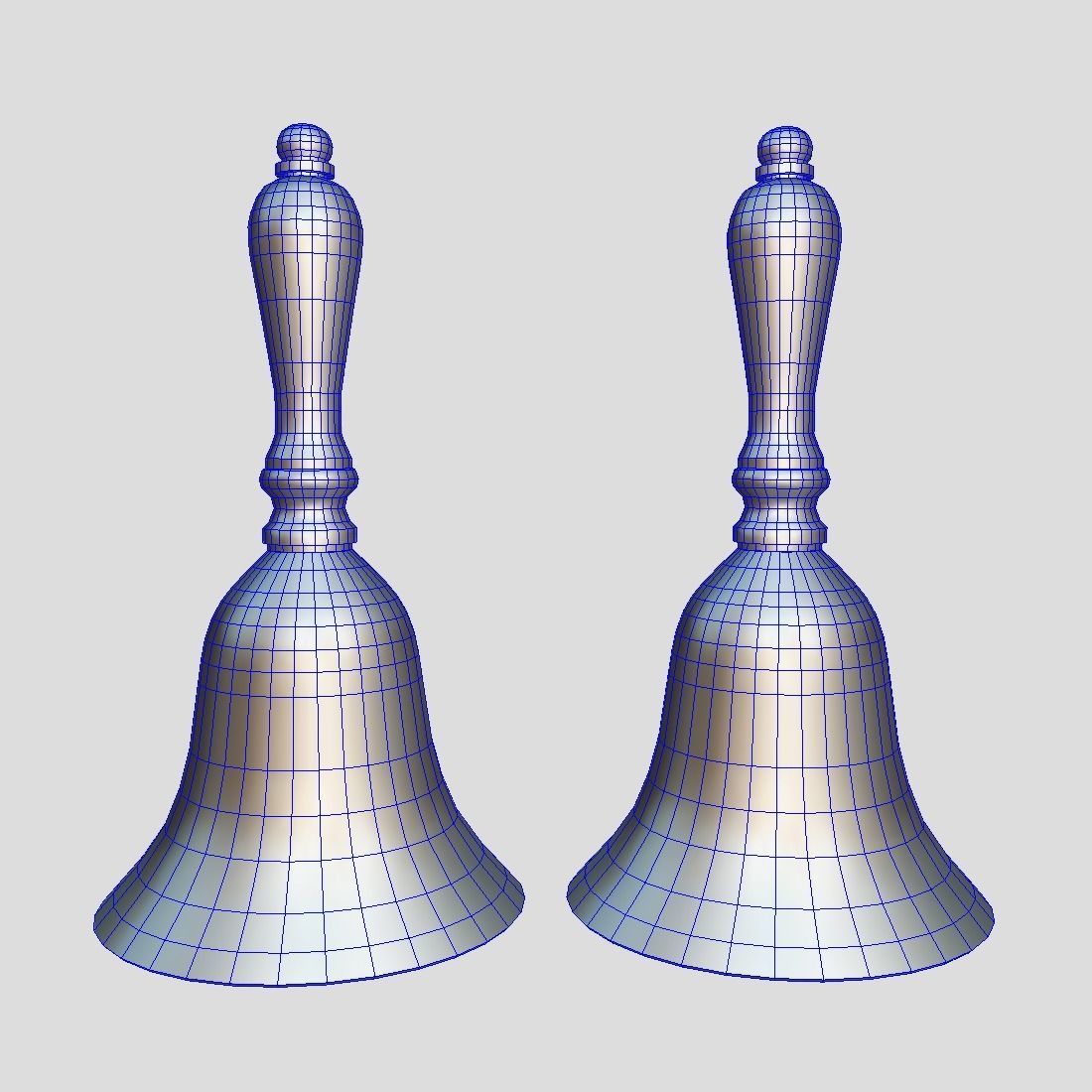 Handbell bell Low-poly 3D model_4