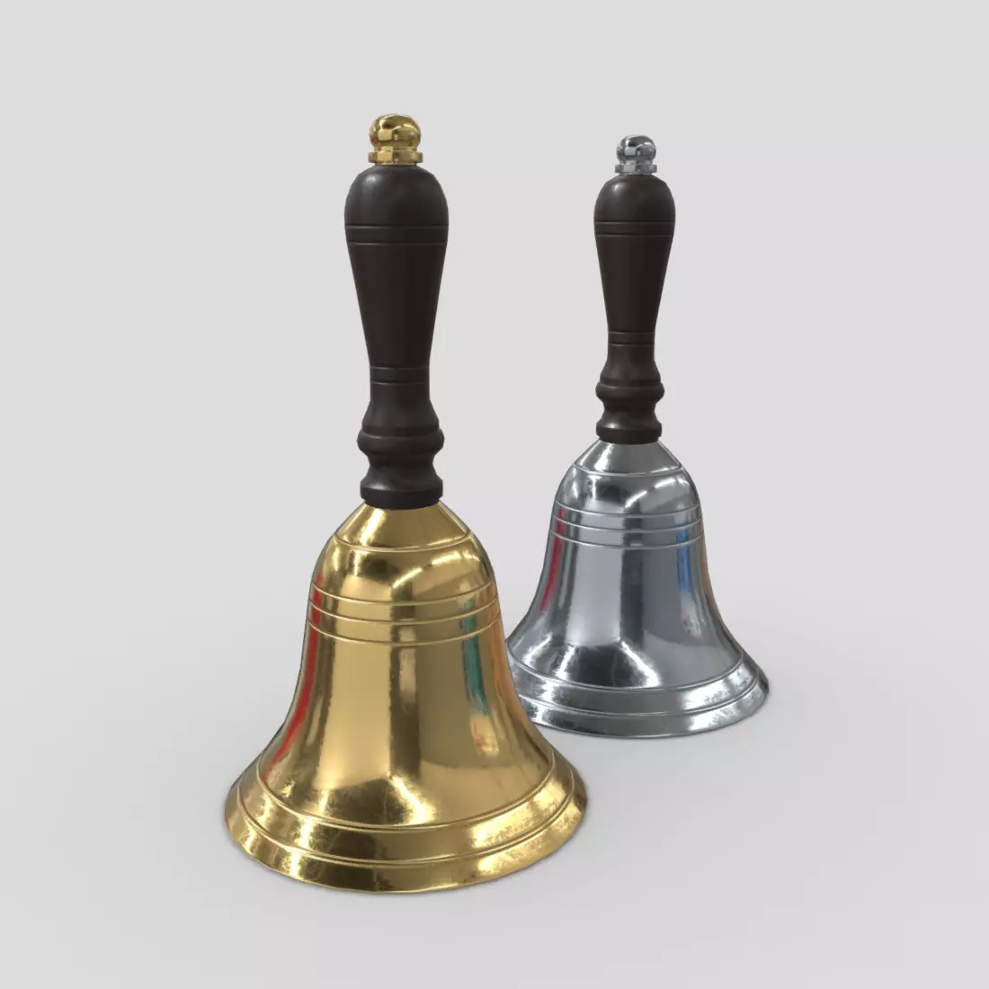 Handbell bell Low-poly 3D model_0