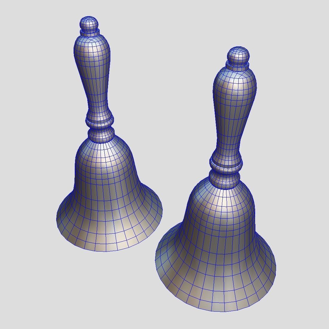 Handbell bell Low-poly 3D model_6