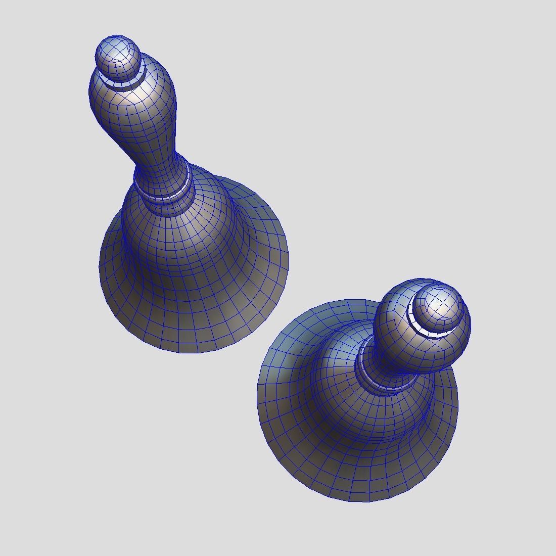 Handbell bell Low-poly 3D model_8