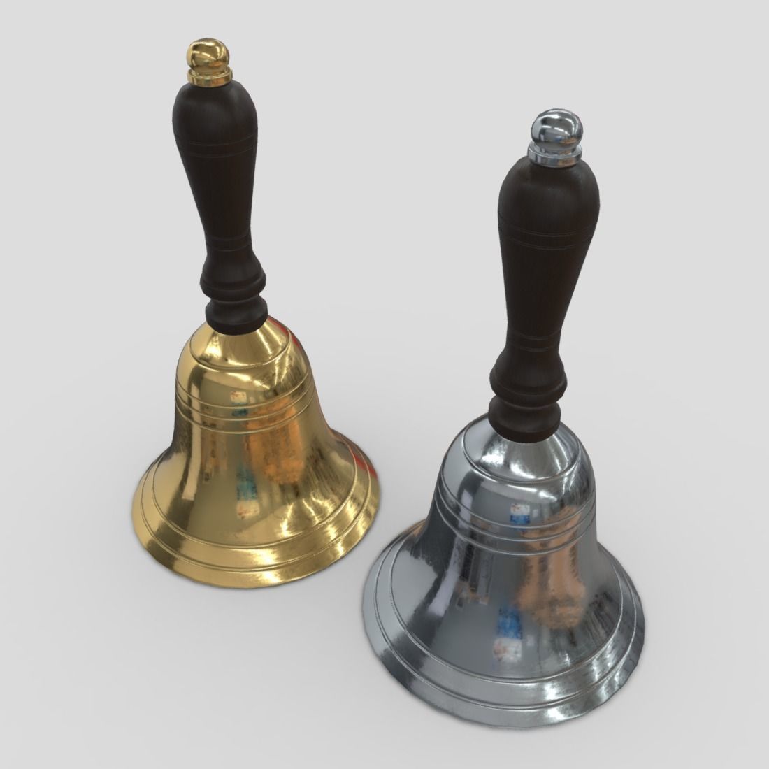 Handbell bell Low-poly 3D model_5