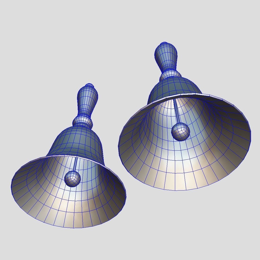 Handbell bell Low-poly 3D model_10