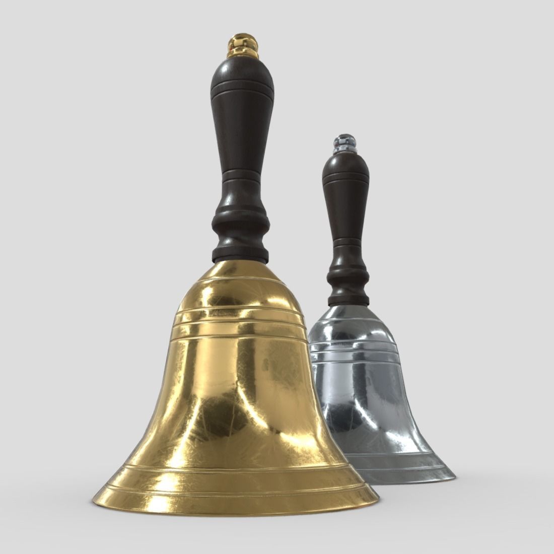 Handbell bell Low-poly 3D model_11