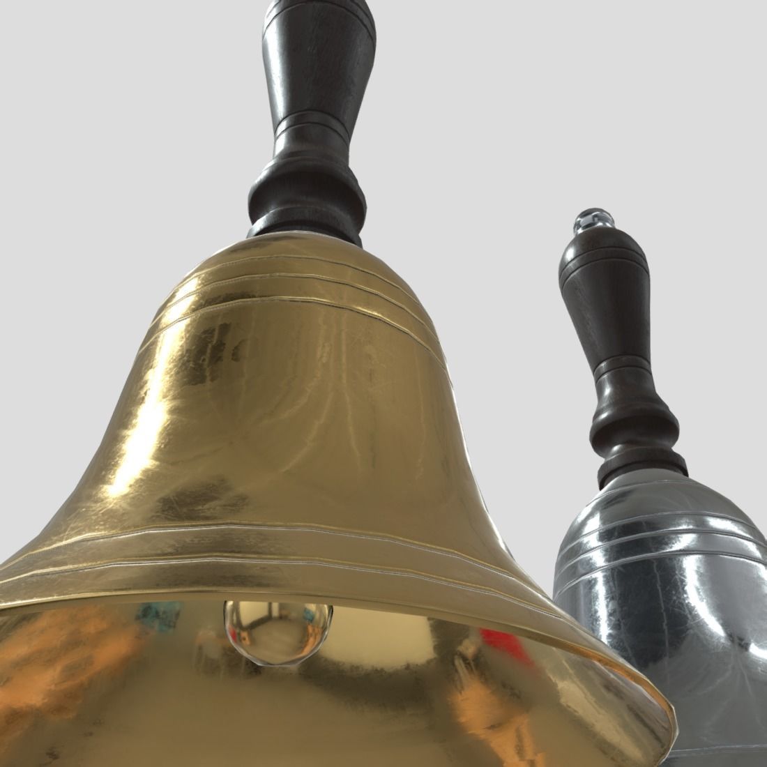 Handbell bell Low-poly 3D model_13