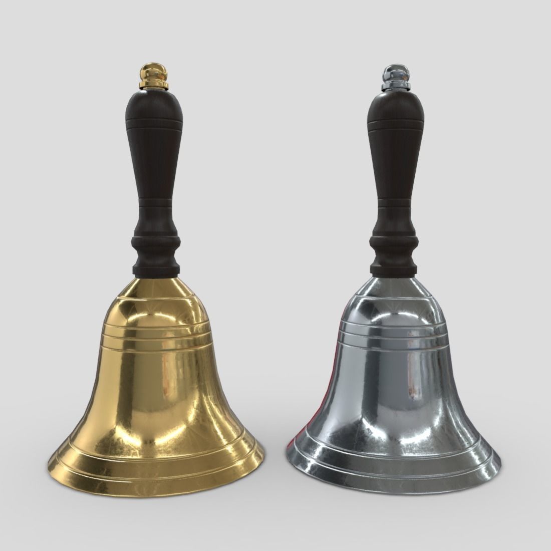 Handbell bell Low-poly 3D model_3