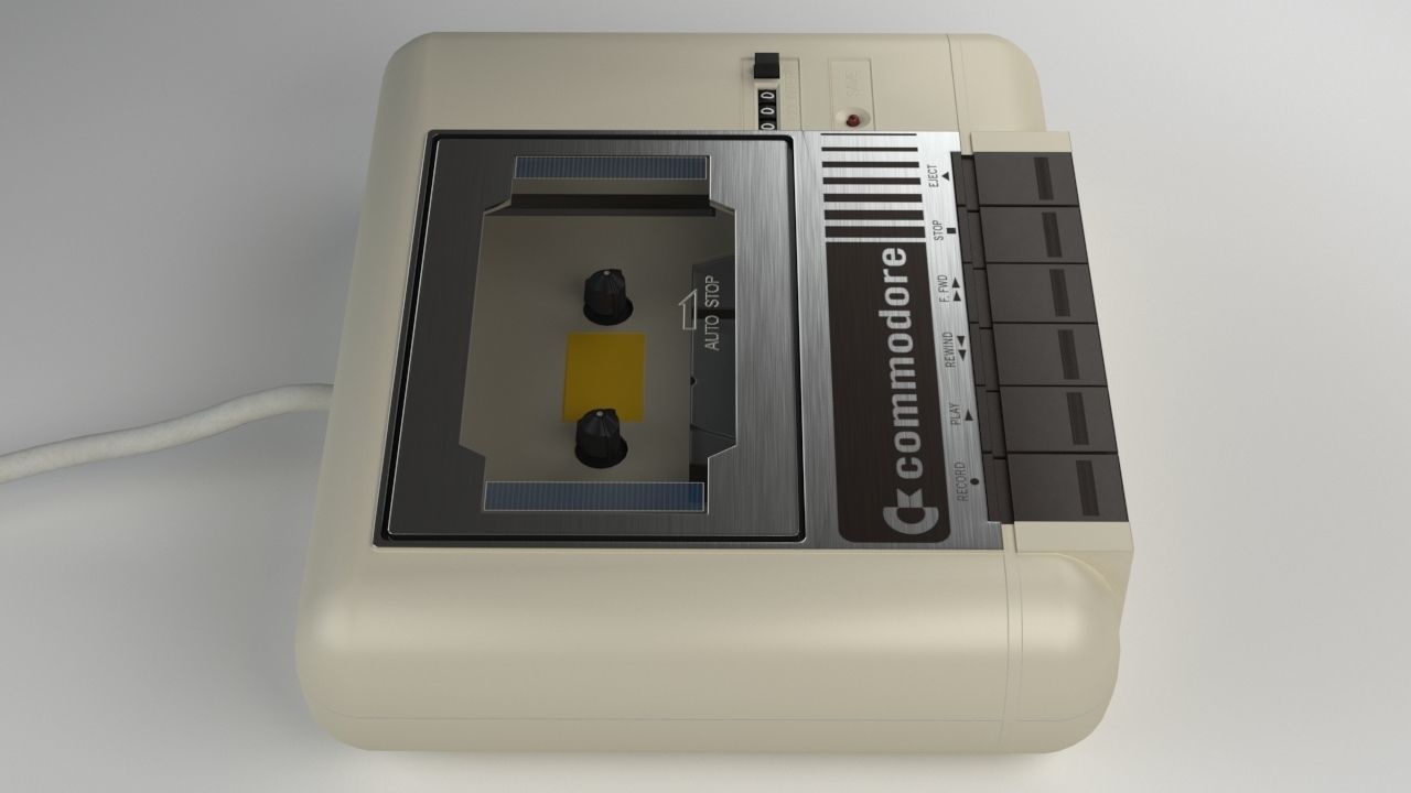 Commodore Datasette 1530 - Tape Drive Low-poly 3D model_5