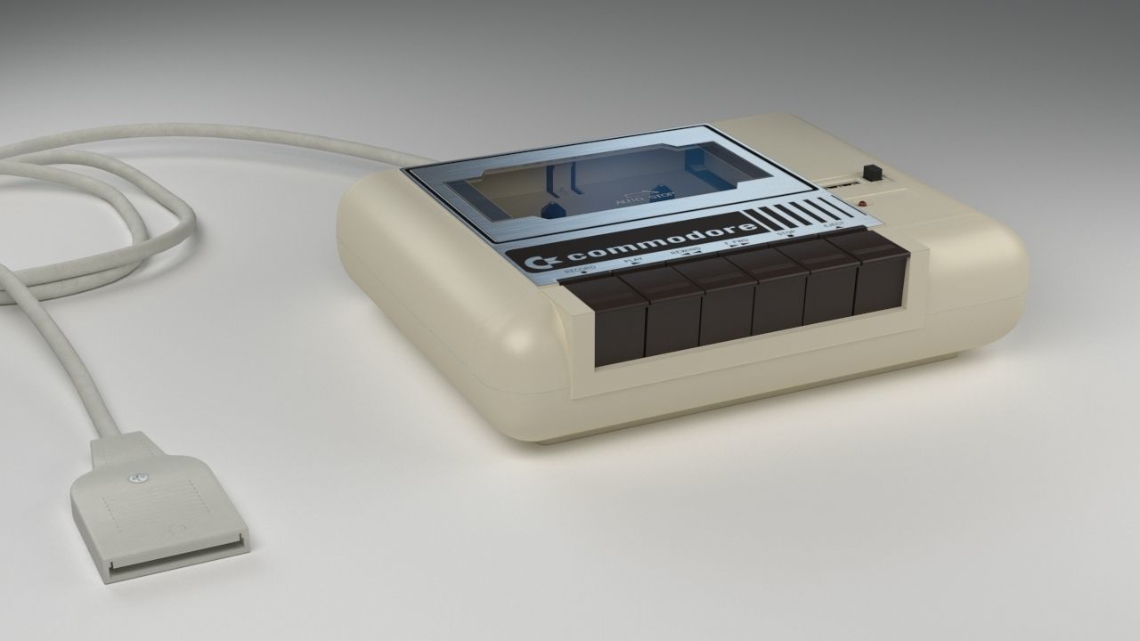 Commodore Datasette 1530 - Tape Drive Low-poly 3D model_3