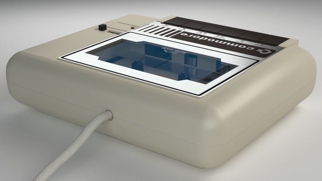 Commodore Datasette 1530 - Tape Drive Low-poly 3D model_9