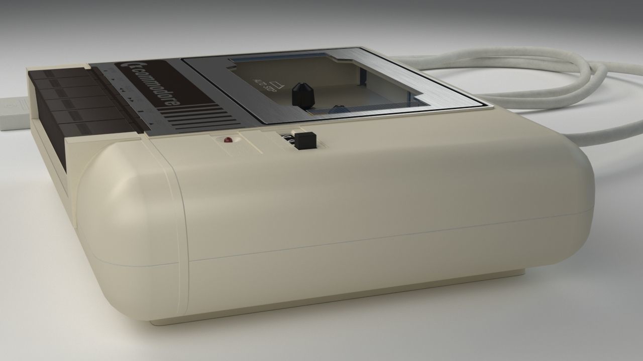 Commodore Datasette 1530 - Tape Drive Low-poly 3D model_7