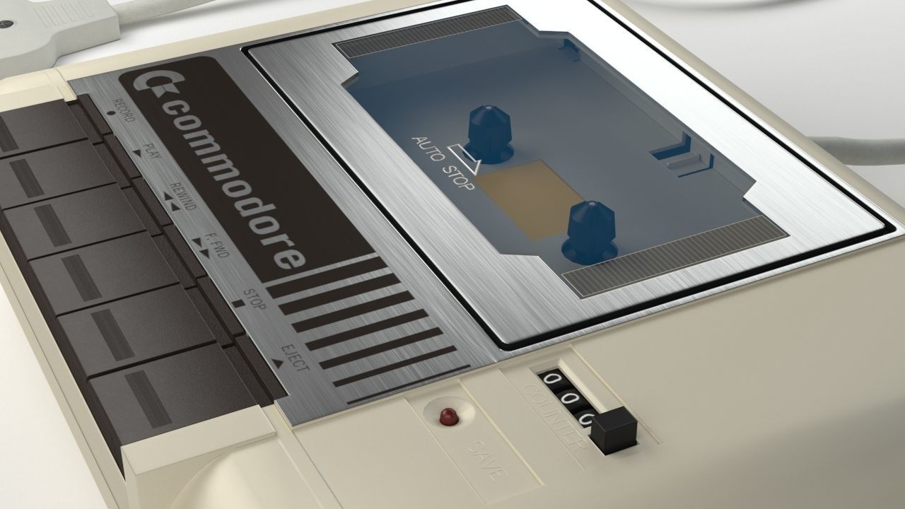 Commodore Datasette 1530 - Tape Drive Low-poly 3D model_15