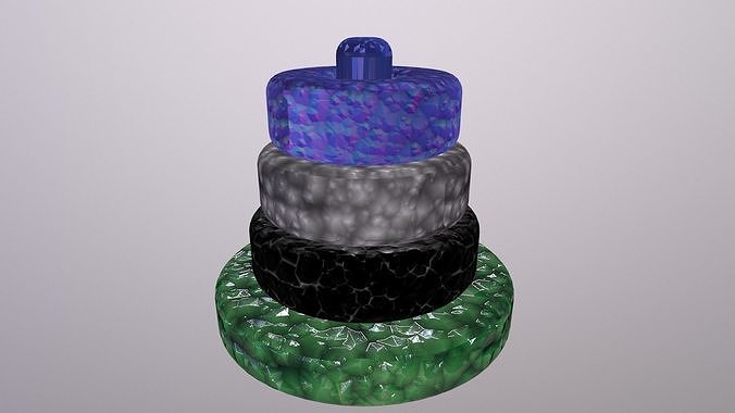 fourwanpis three tier cake Free low-poly 3D model