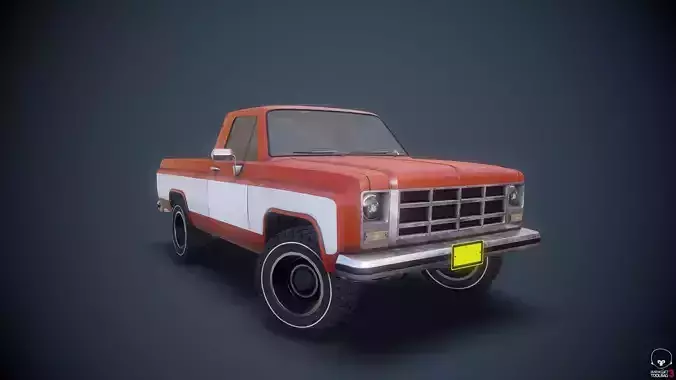 Gameready American Pickup Low-poly 3D model