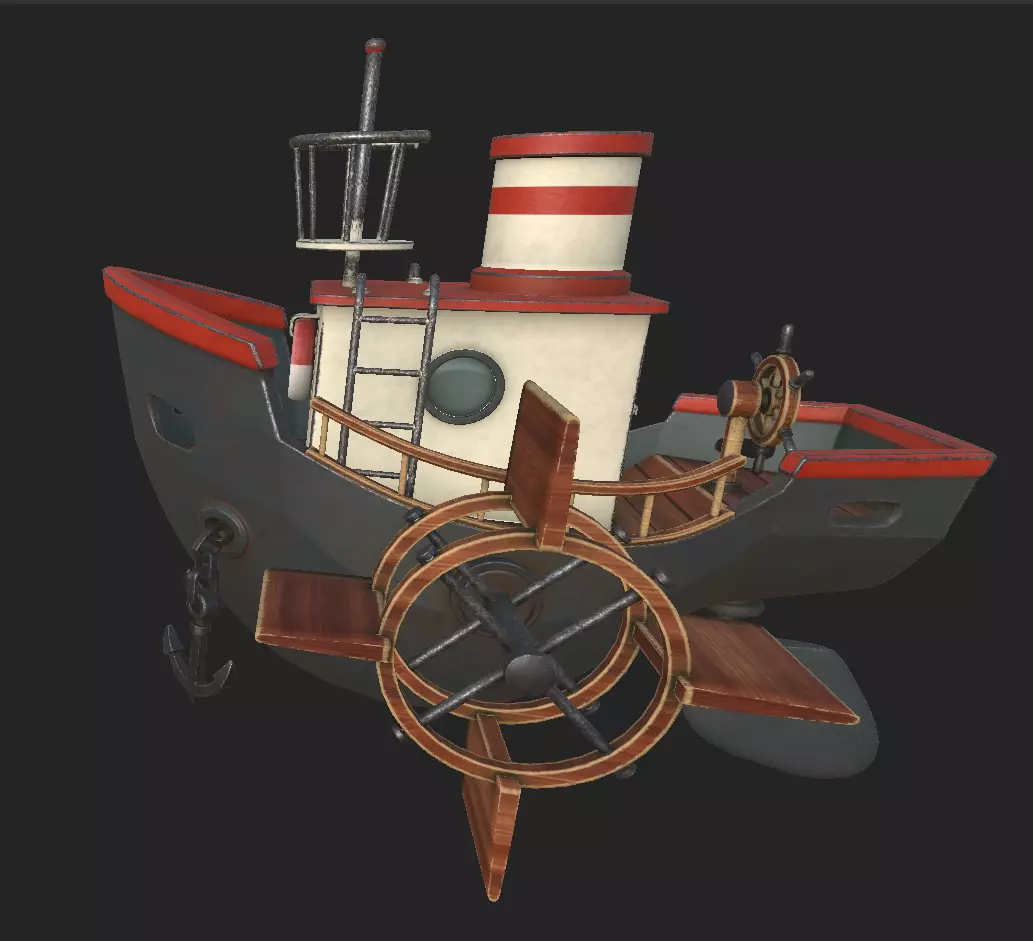 Fantastic Boat Free low-poly 3D model_0