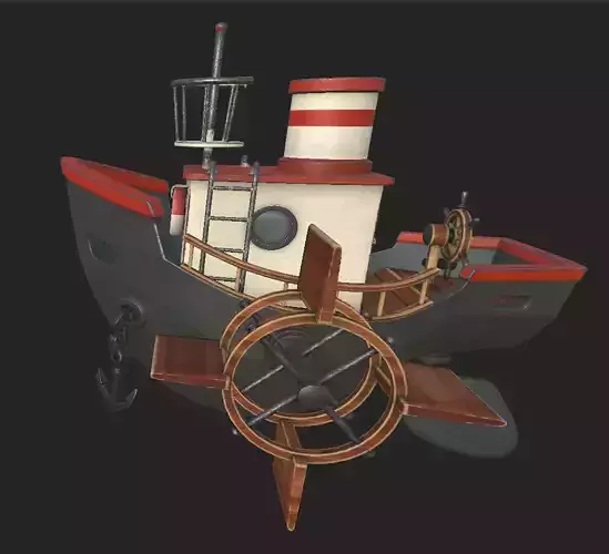 Fantastic Boat Free low-poly 3D model