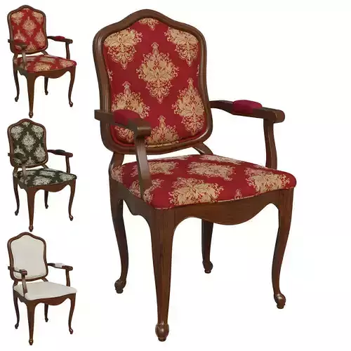 Classic chair with armrests 01