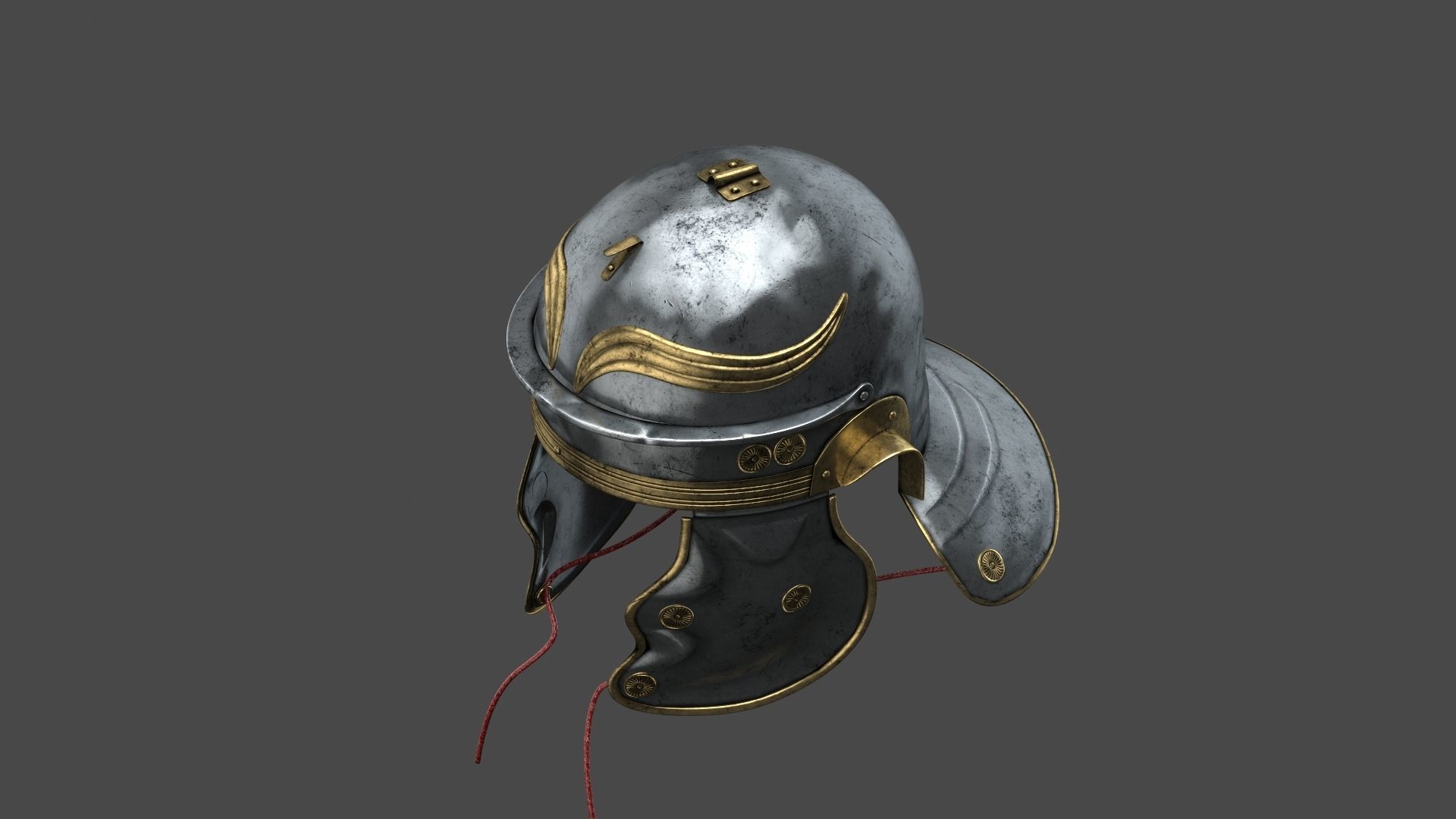 Roman helmet Low-poly 3D model_15