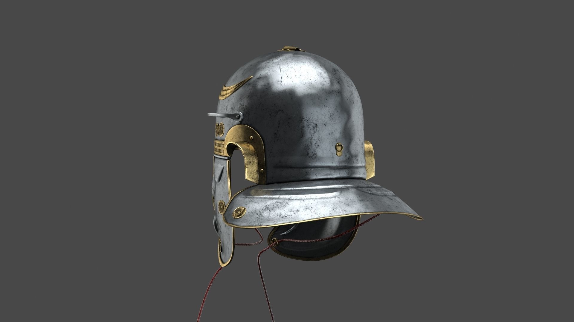 Roman helmet Low-poly 3D model_7