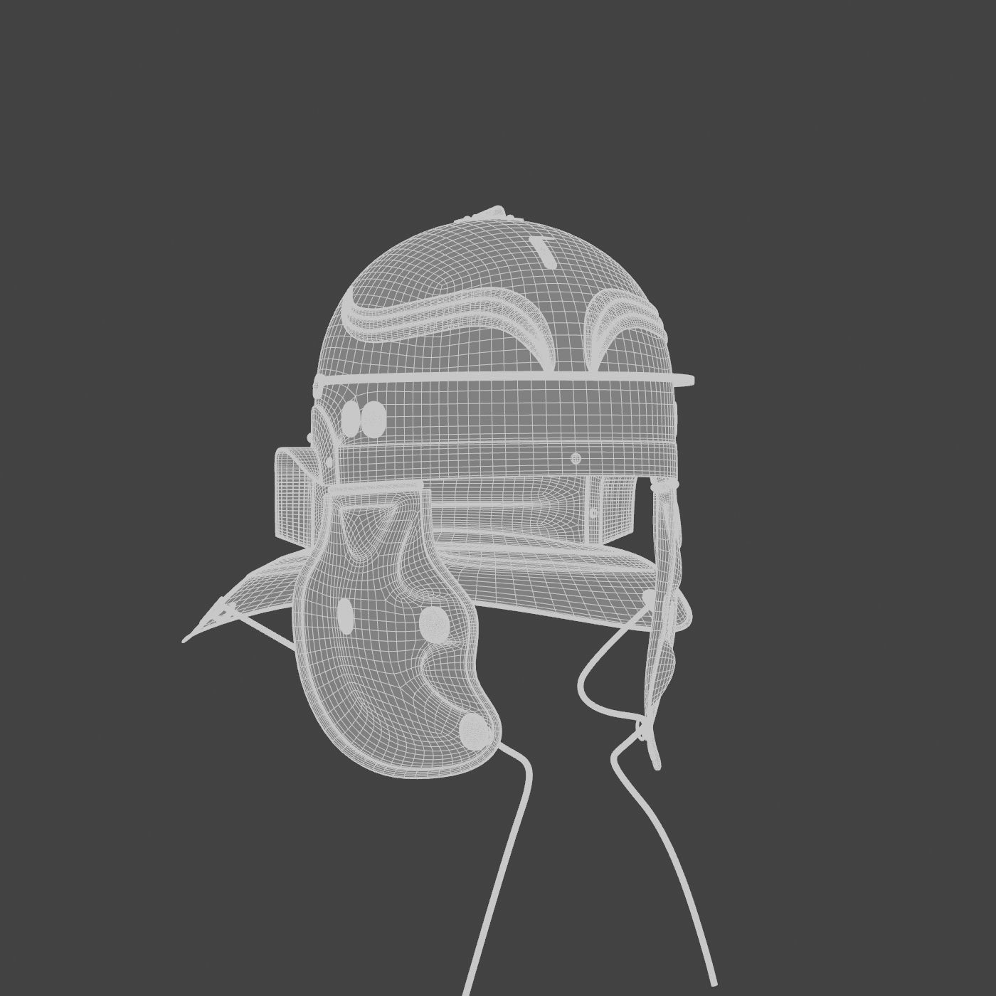 Roman helmet Low-poly 3D model_42