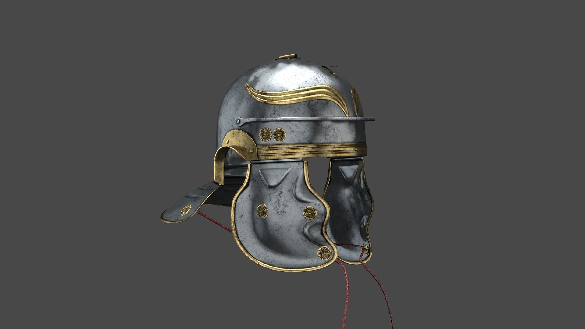 Roman helmet Low-poly 3D model_3