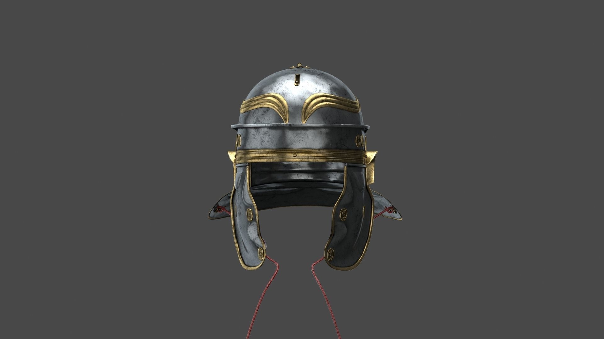 Roman helmet Low-poly 3D model_1