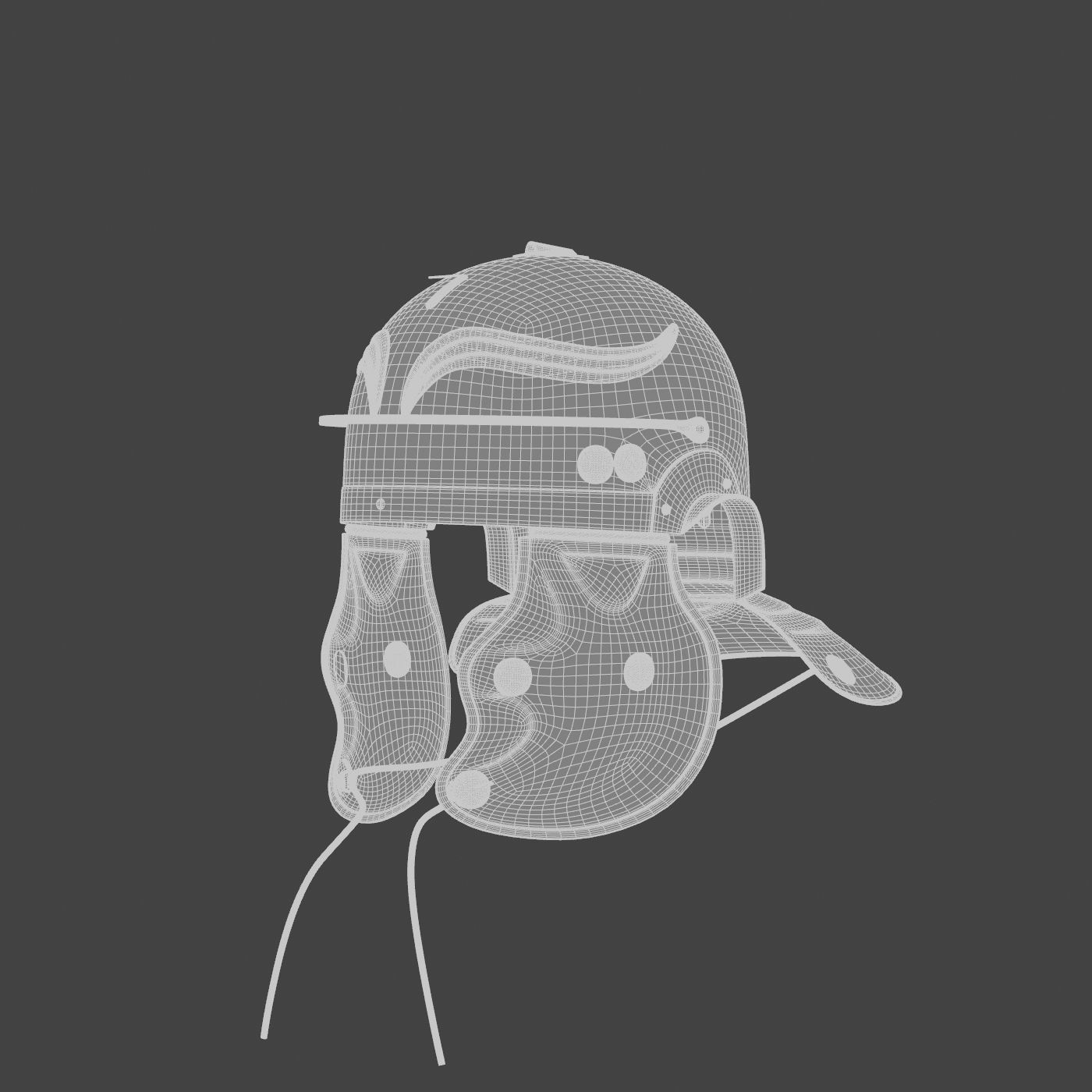 Roman helmet Low-poly 3D model_39