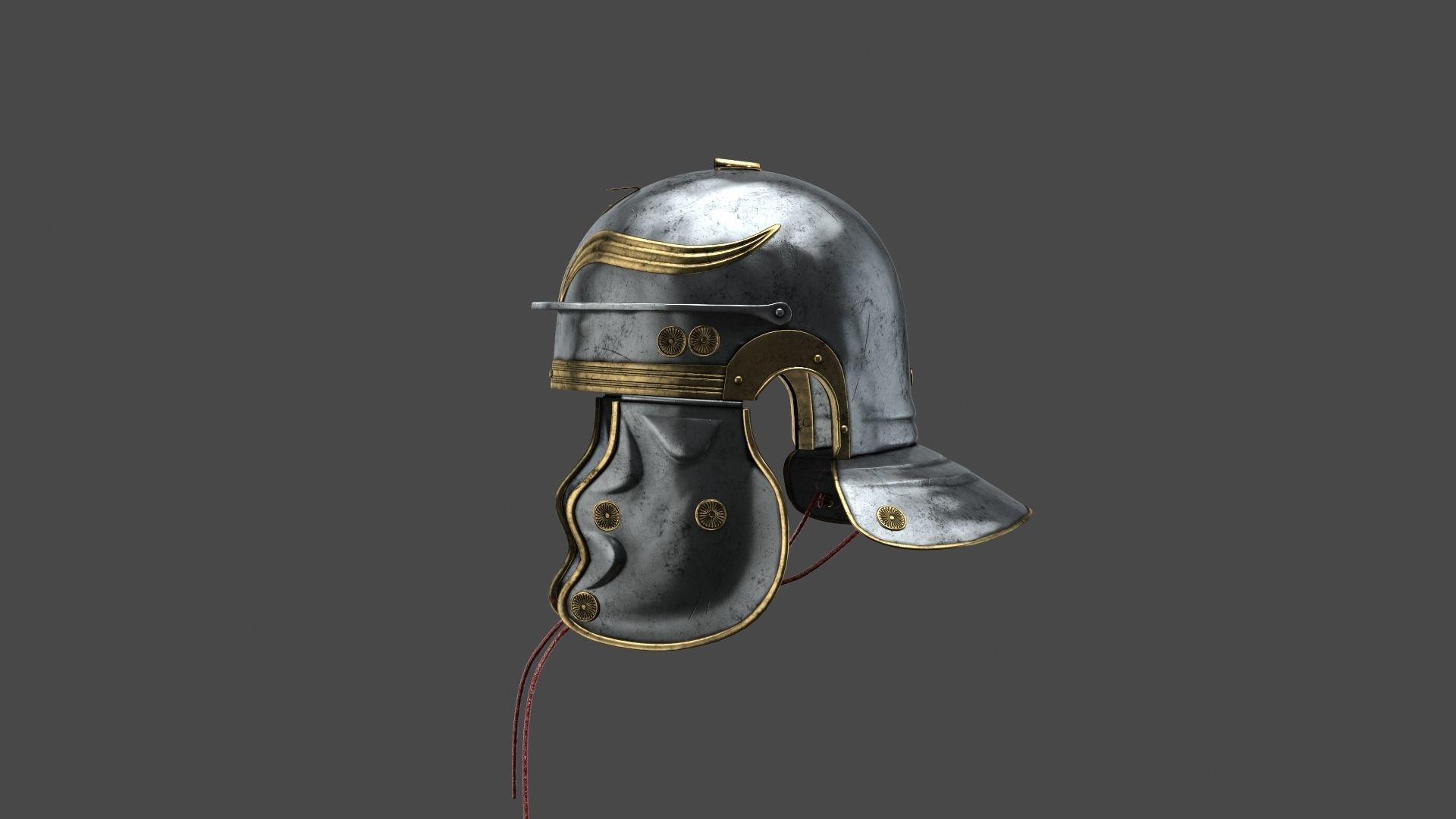 Roman helmet Low-poly 3D model_8