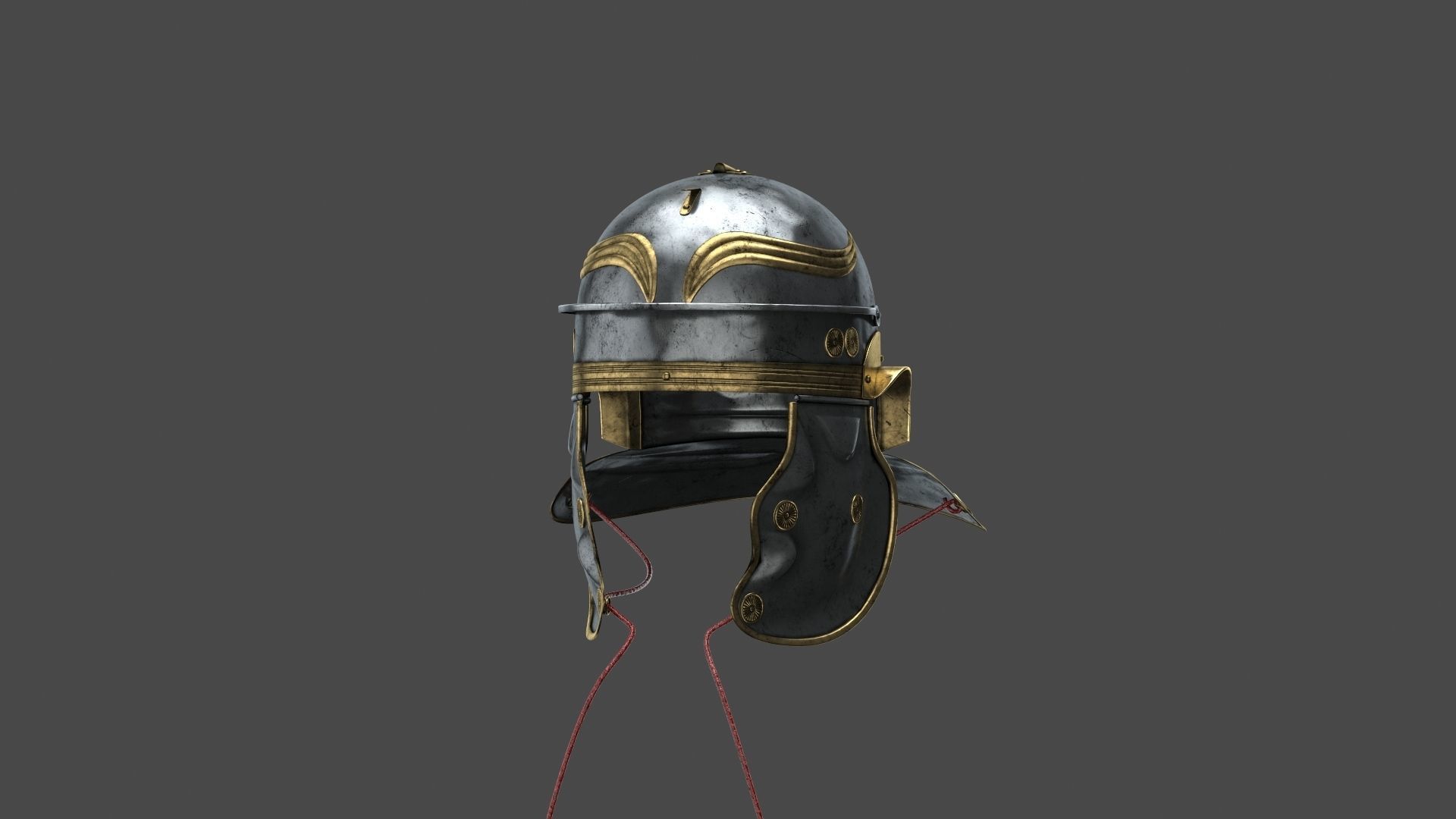 Roman helmet Low-poly 3D model_10