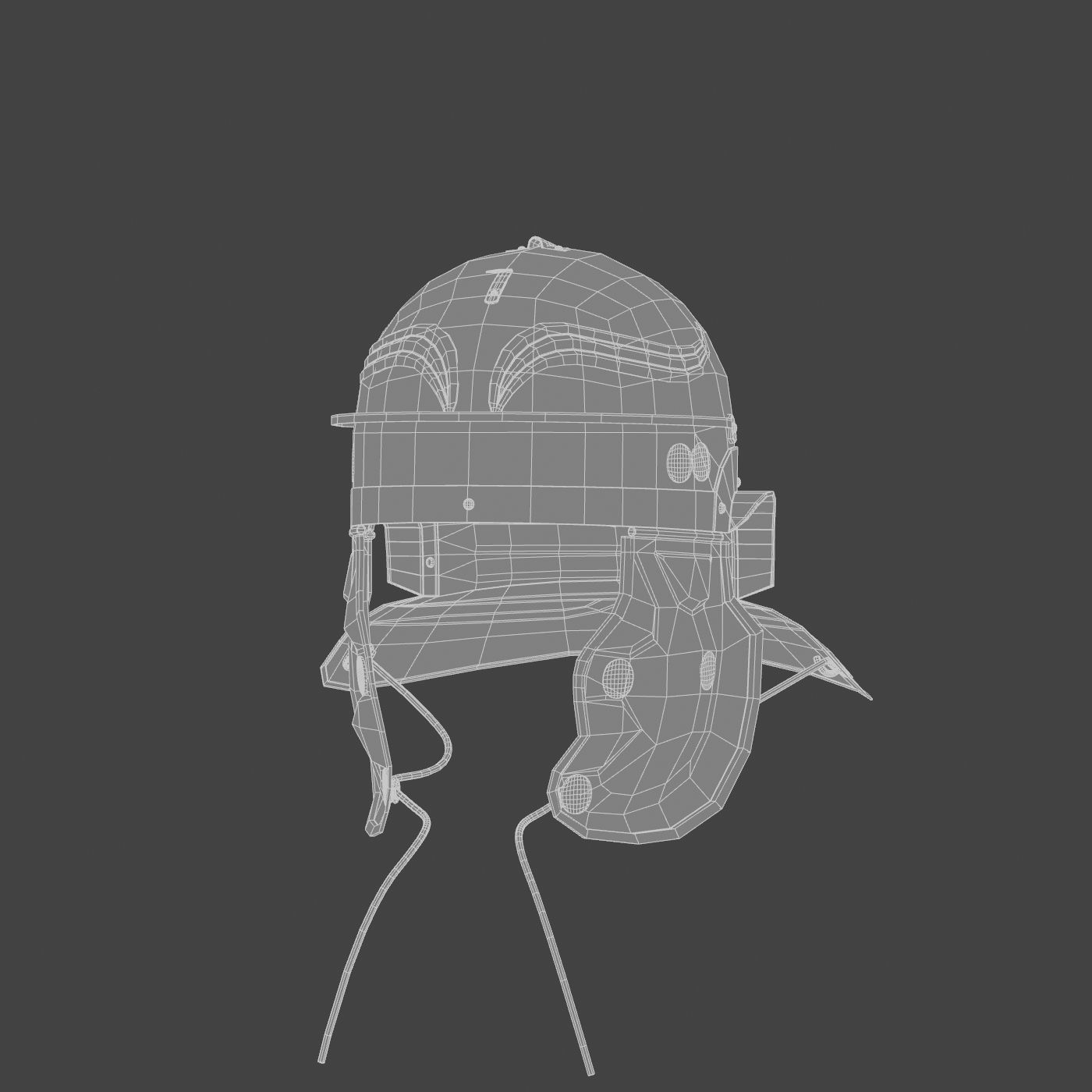 Roman helmet Low-poly 3D model_28