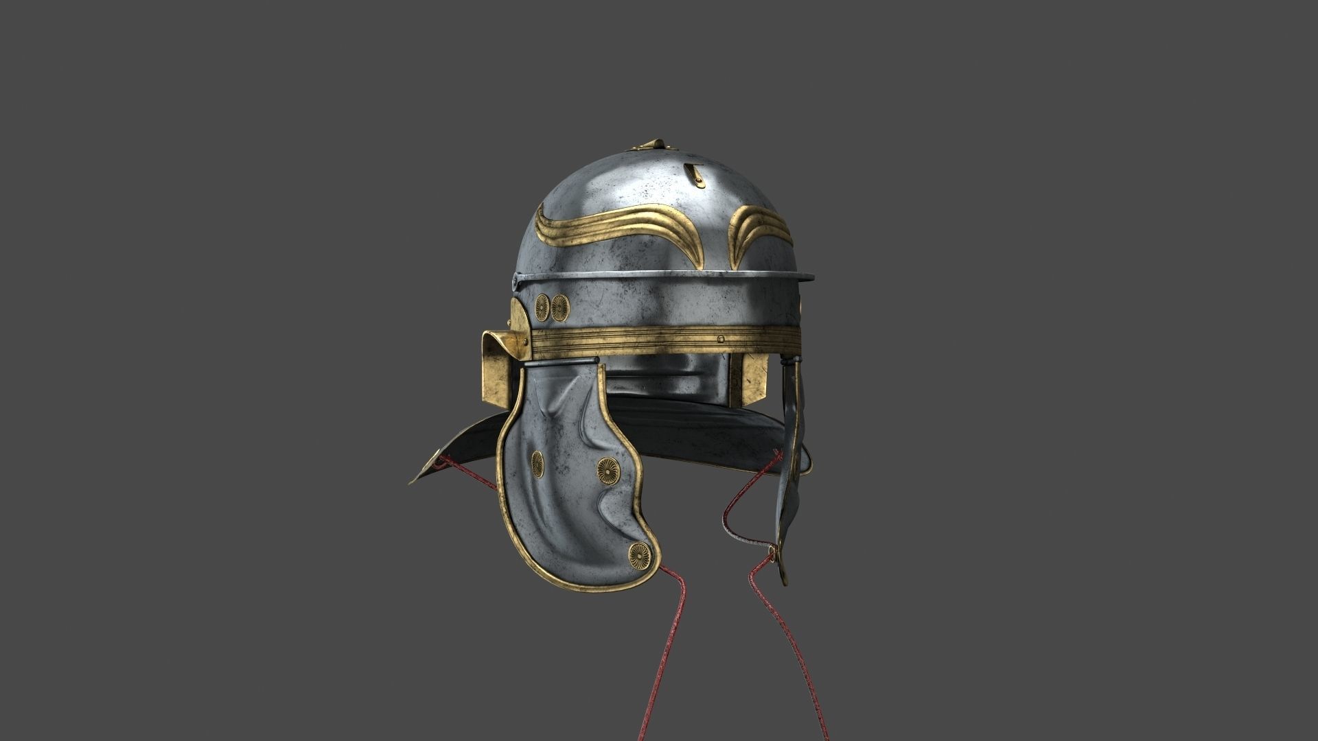 Roman helmet Low-poly 3D model_2