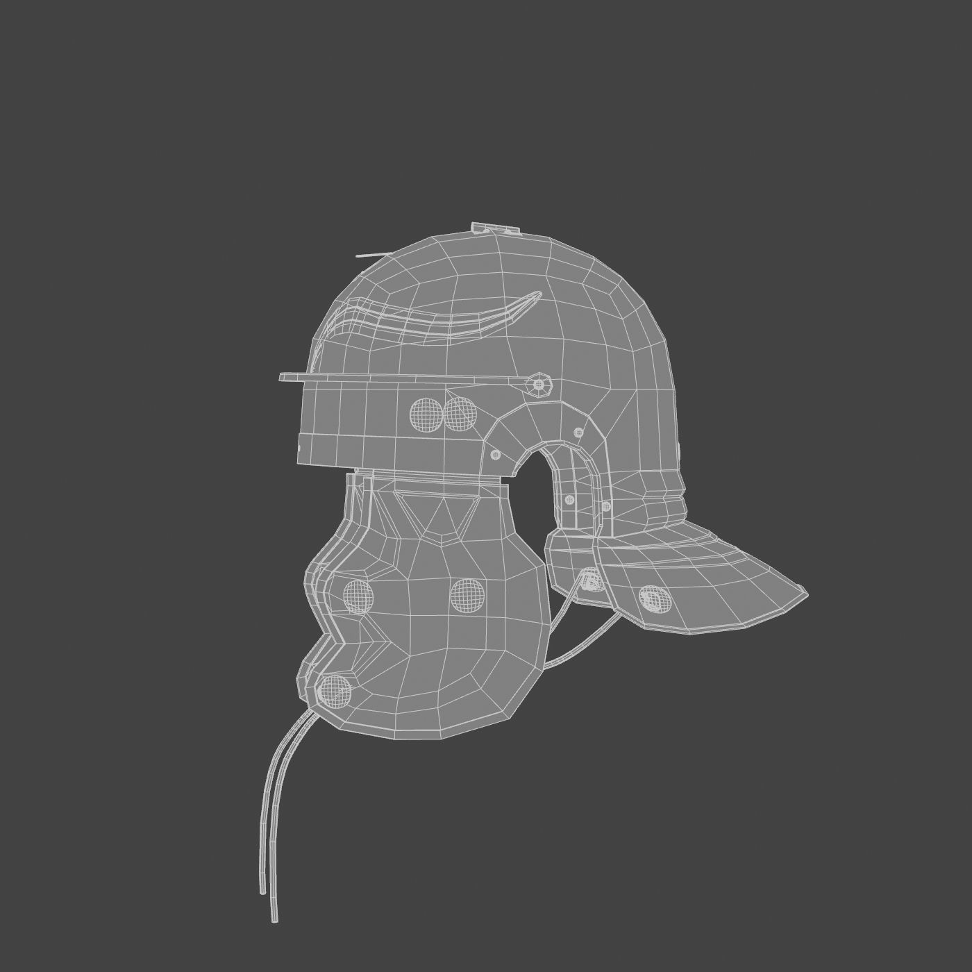 Roman helmet Low-poly 3D model_25