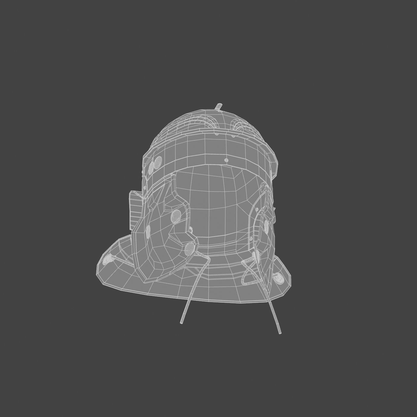 Roman helmet Low-poly 3D model_29