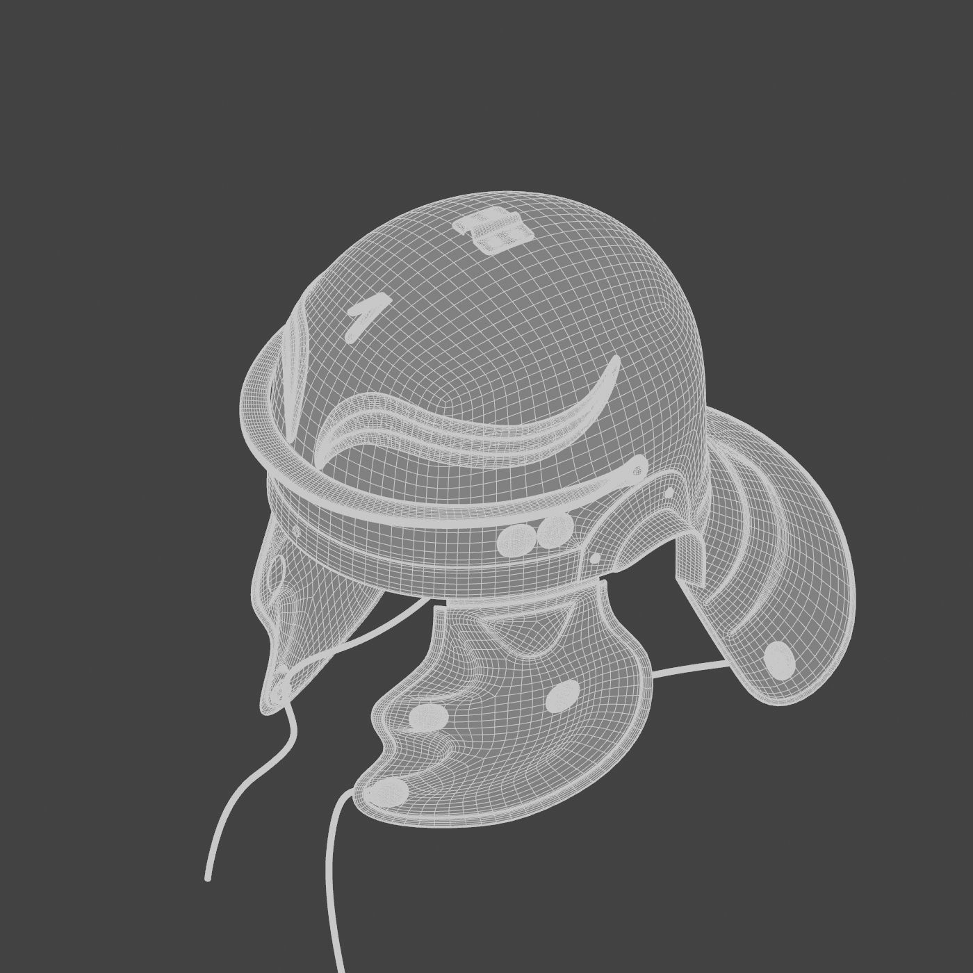 Roman helmet Low-poly 3D model_56