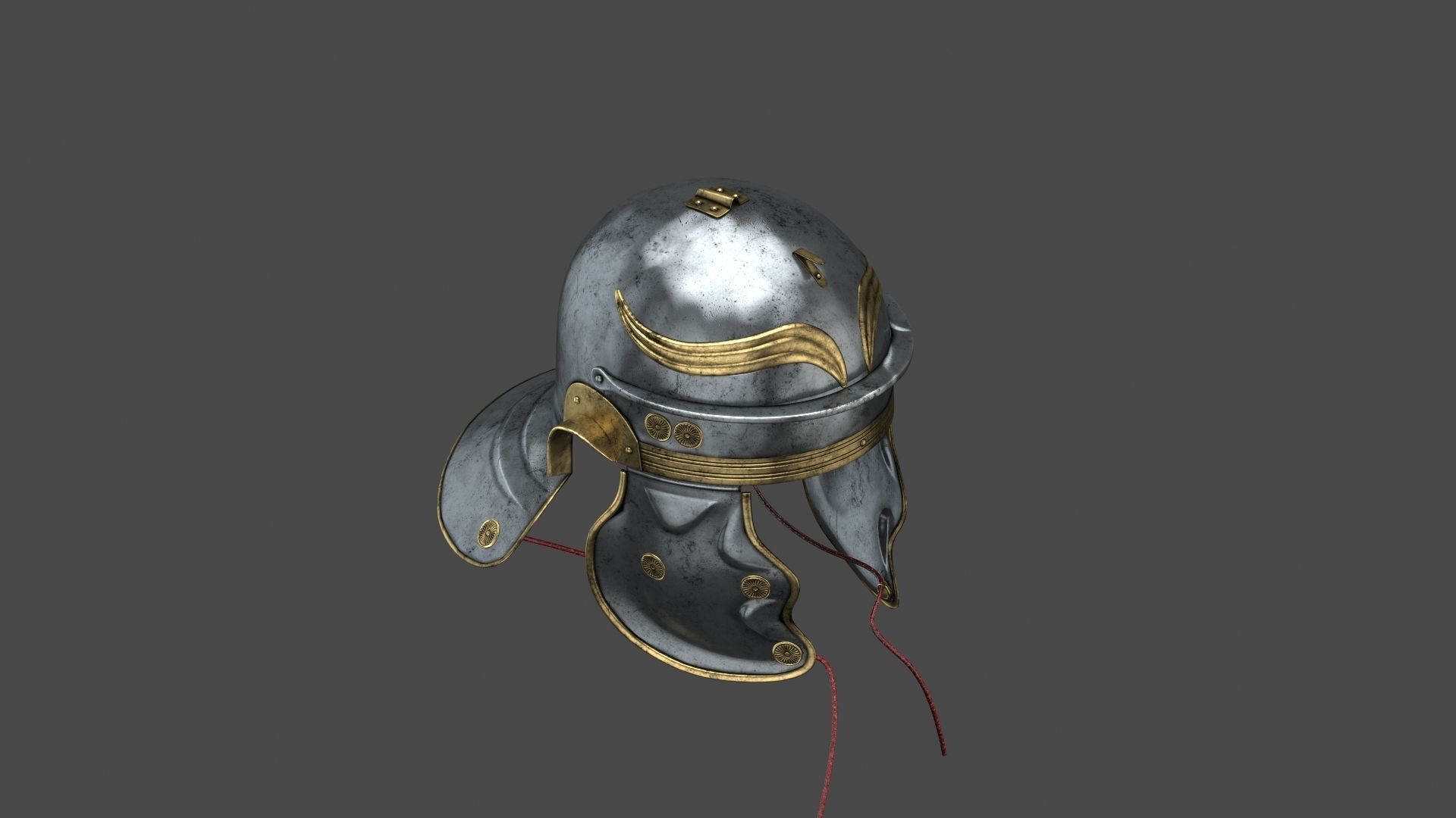 Roman helmet Low-poly 3D model_14