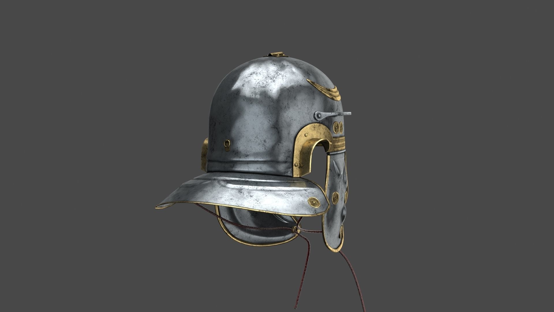 Roman helmet Low-poly 3D model_6