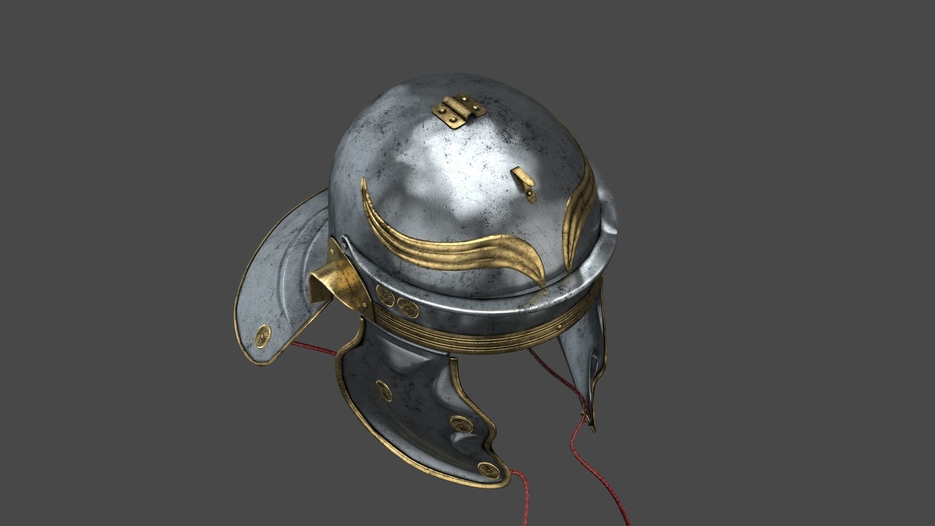 Roman helmet Low-poly 3D model_16