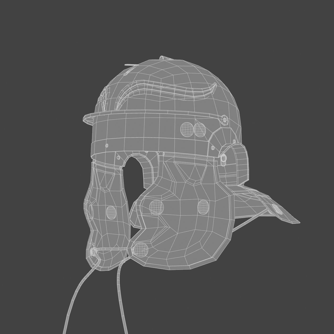 Roman helmet Low-poly 3D model_34