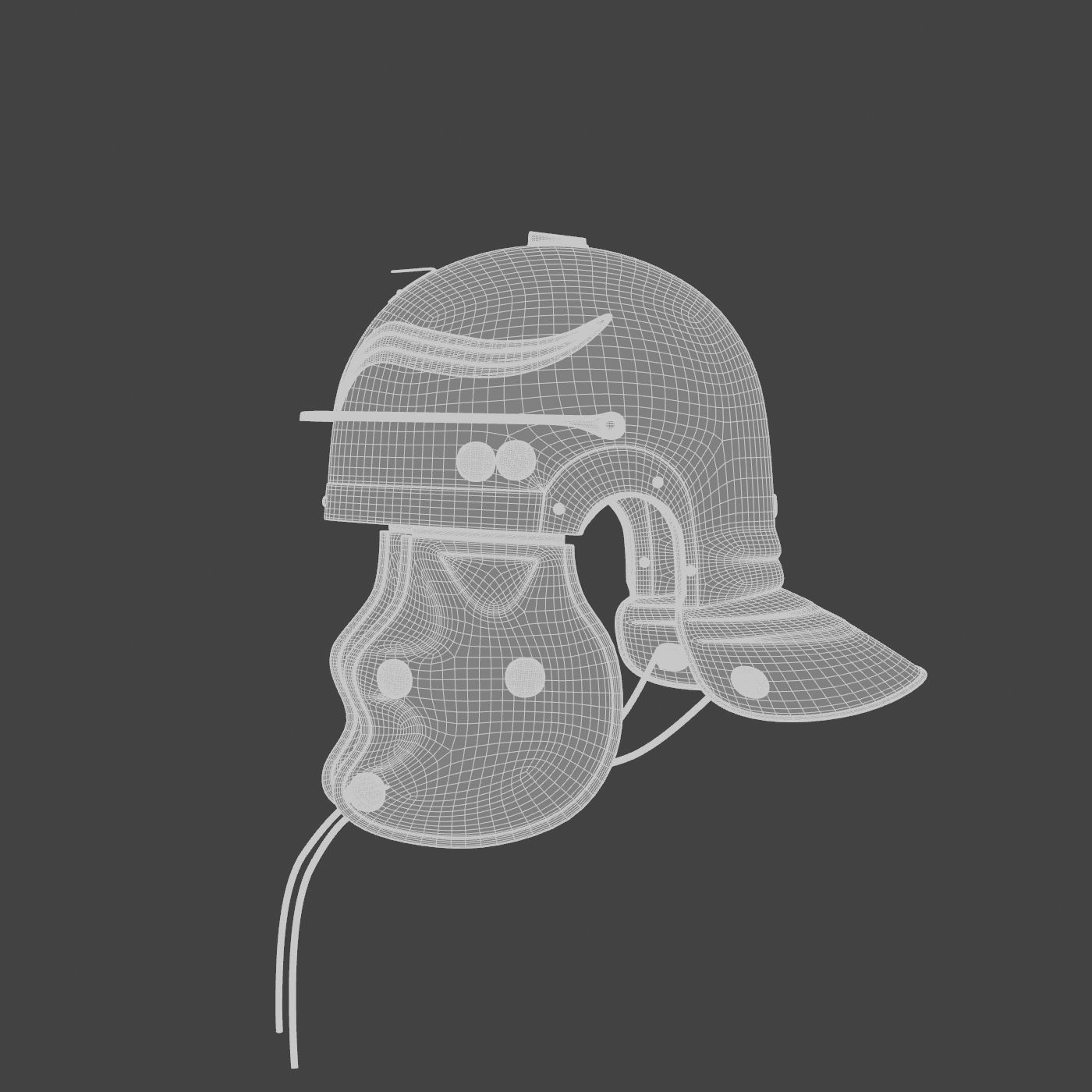 Roman helmet Low-poly 3D model_41