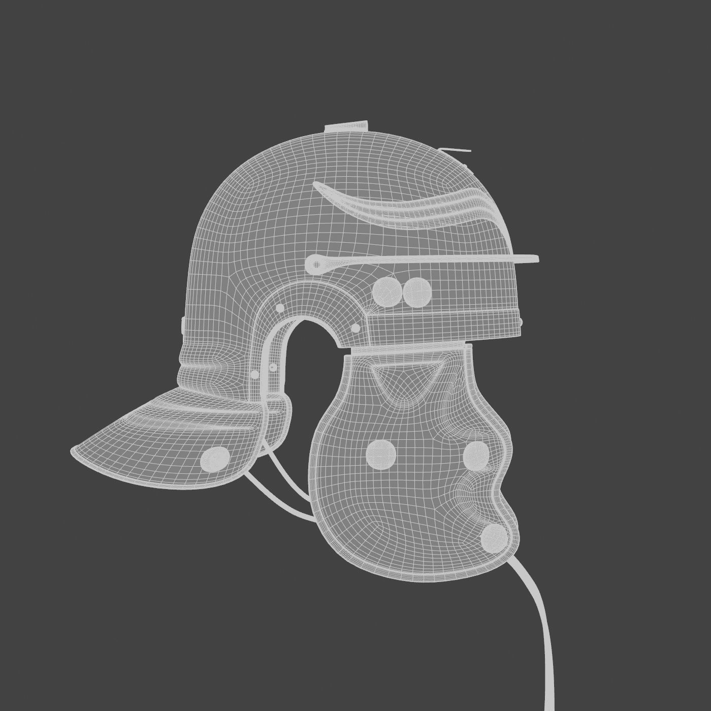 Roman helmet Low-poly 3D model_44