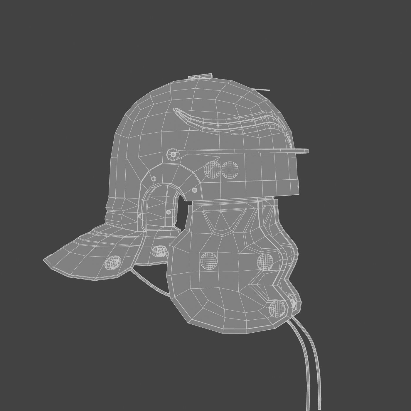 Roman helmet Low-poly 3D model_33