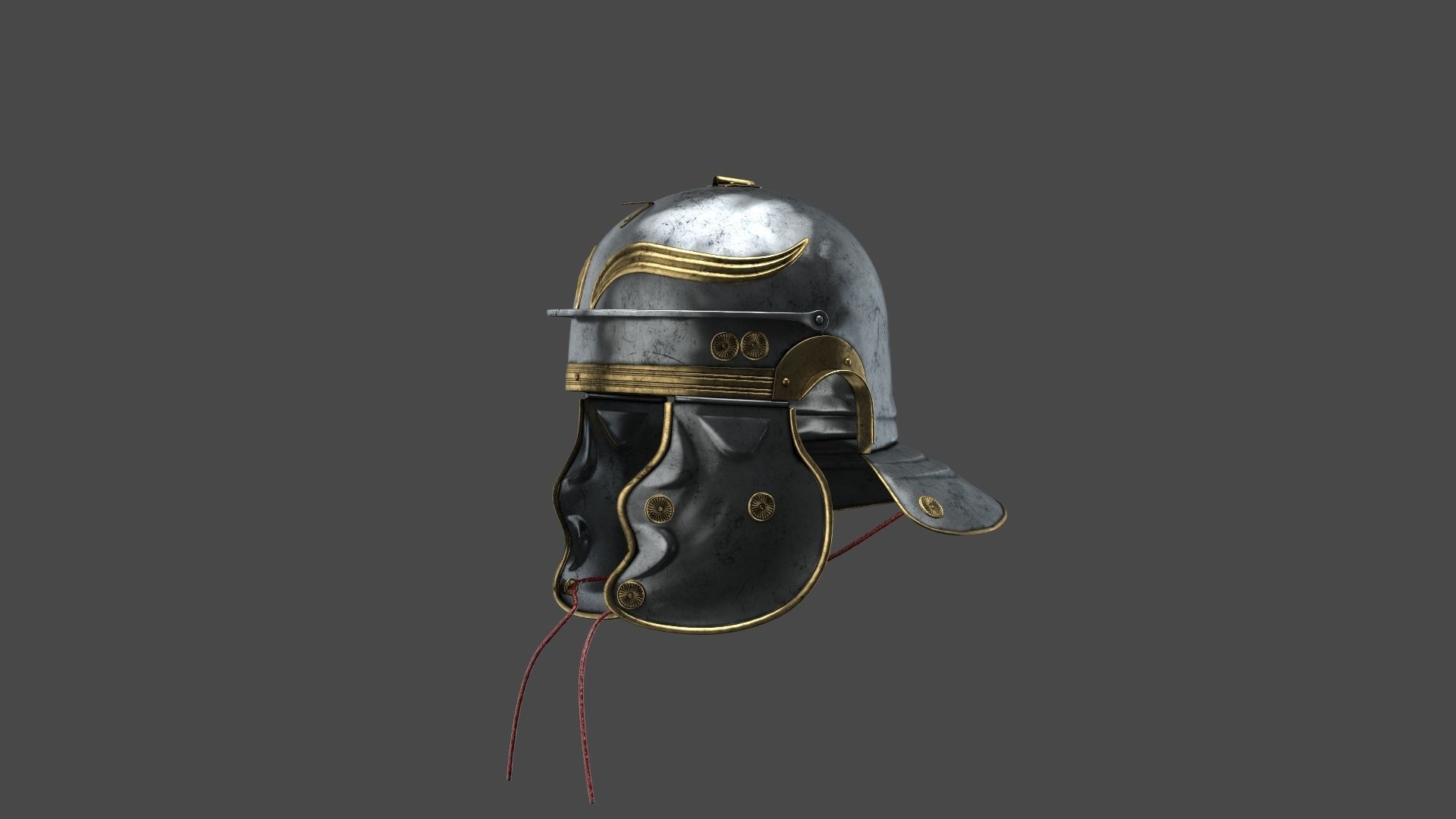 Roman helmet Low-poly 3D model_9