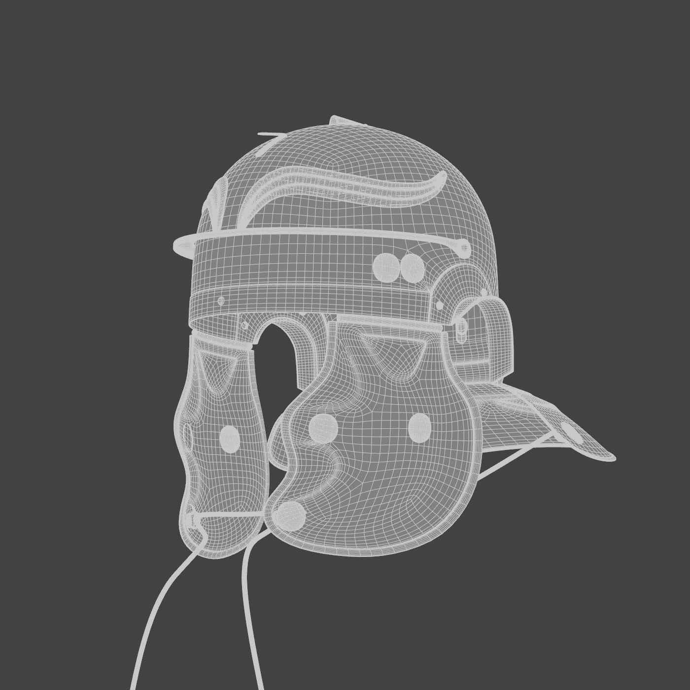 Roman helmet Low-poly 3D model_47