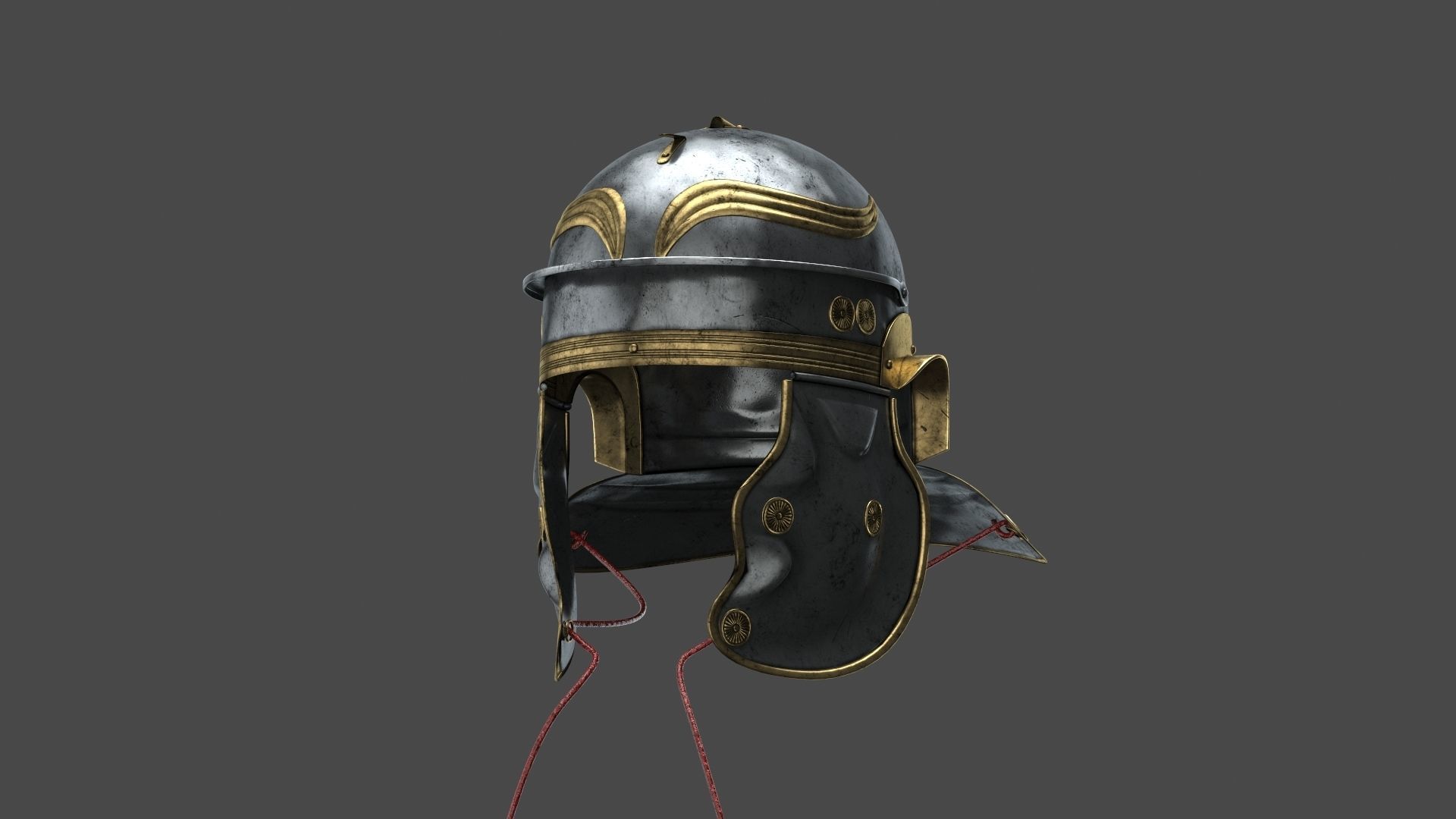 Roman helmet Low-poly 3D model_13