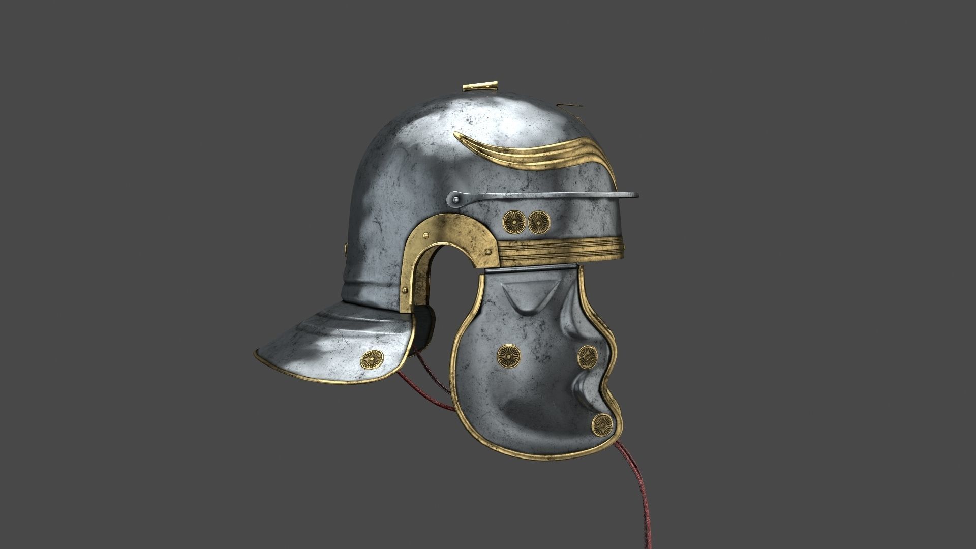 Roman helmet Low-poly 3D model_4