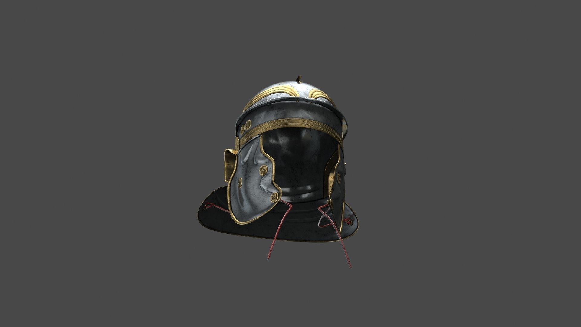 Roman helmet Low-poly 3D model_17