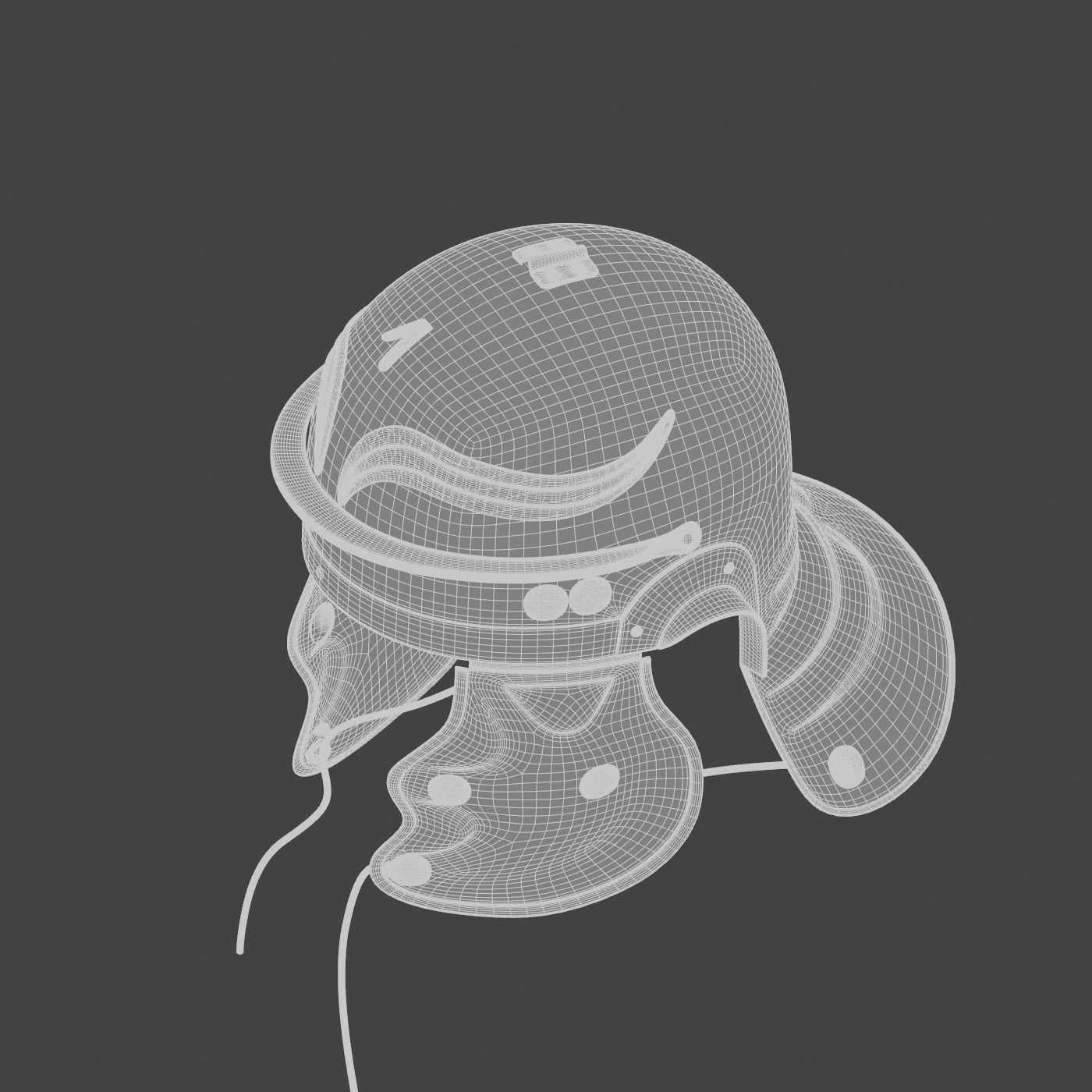 Roman helmet Low-poly 3D model_55