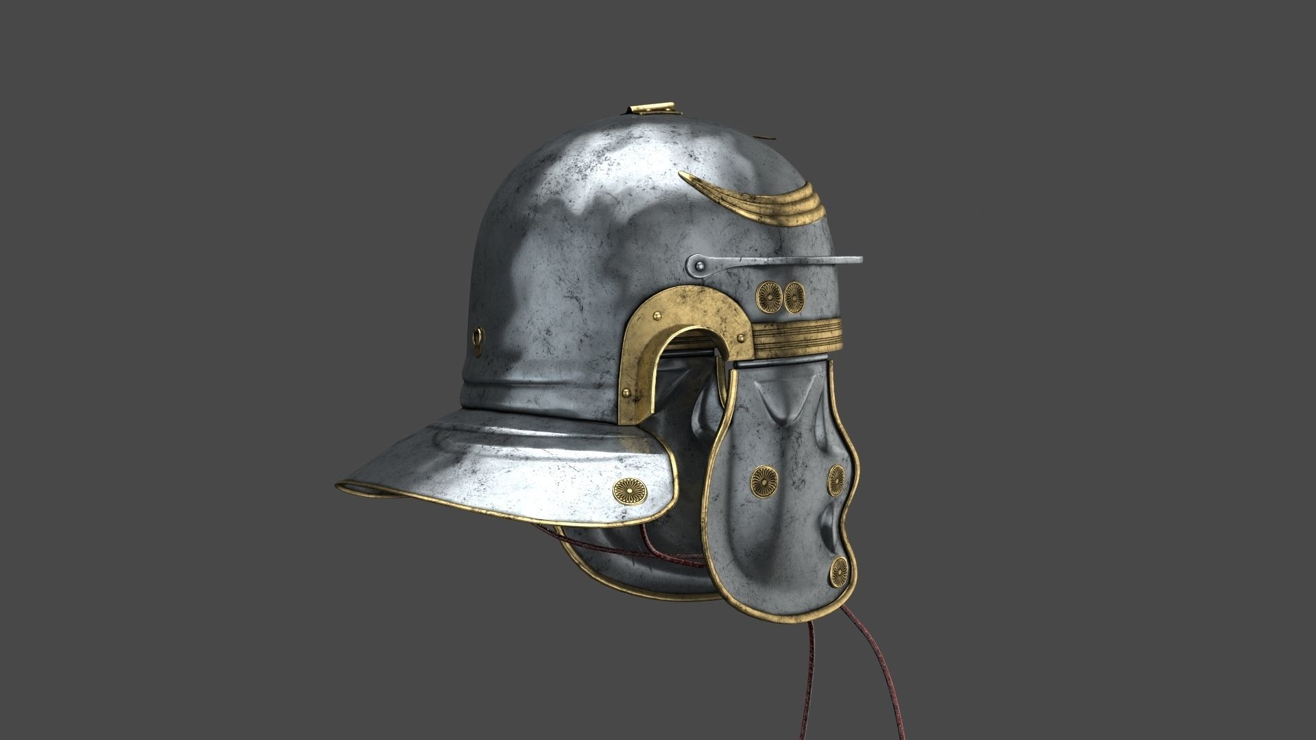 Roman helmet Low-poly 3D model_5