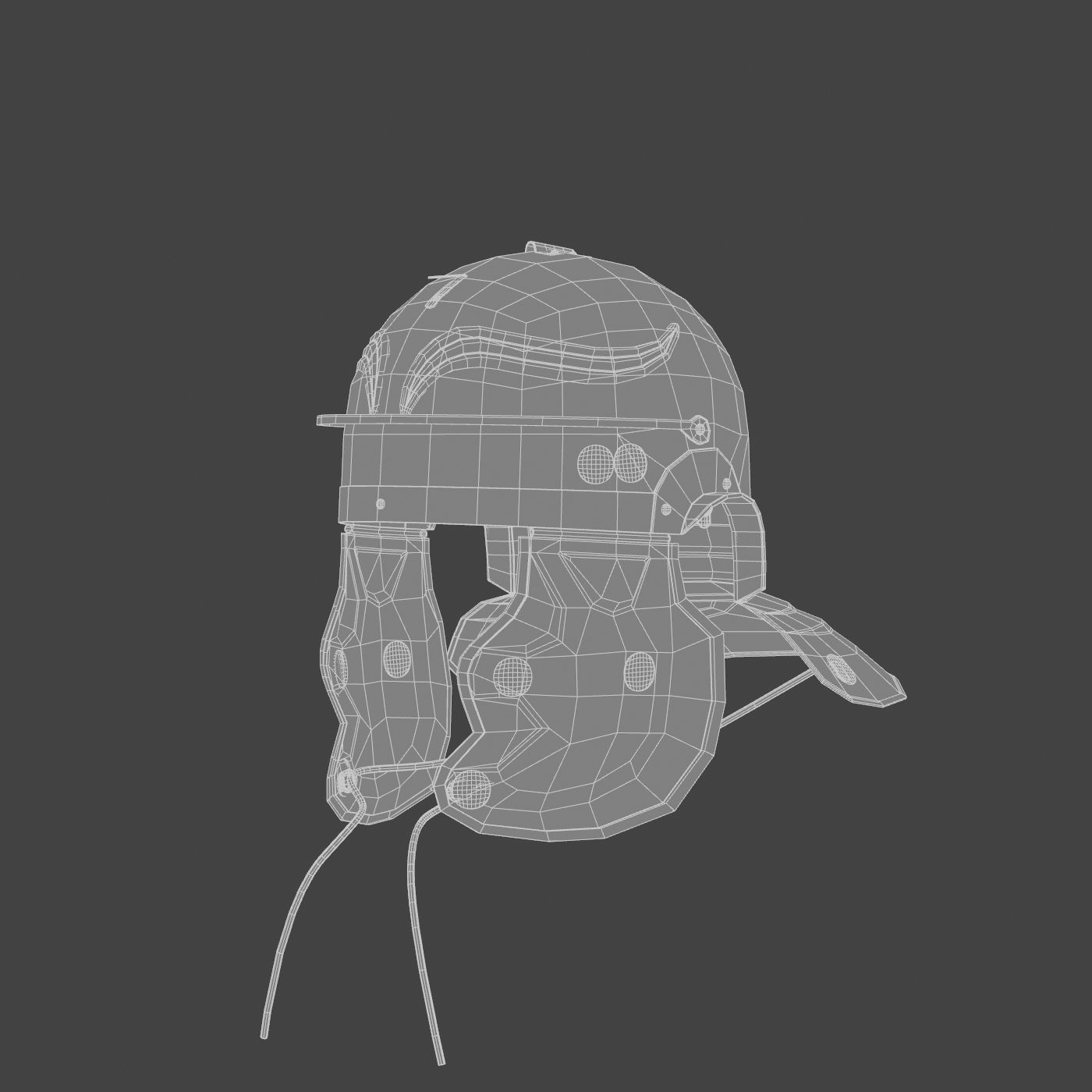 Roman helmet Low-poly 3D model_27