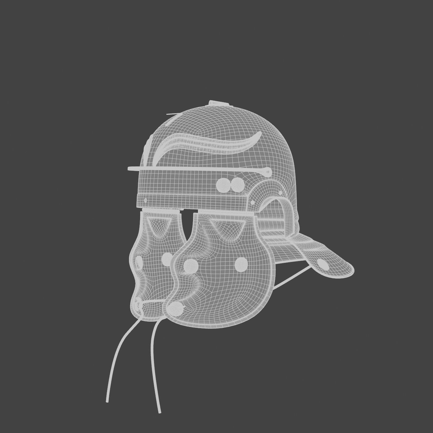 Roman helmet Low-poly 3D model_58