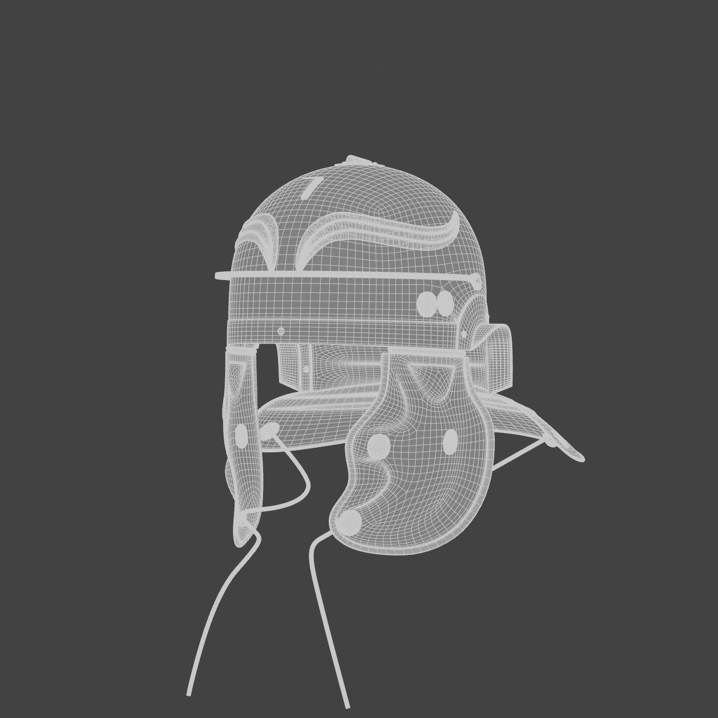 Roman helmet Low-poly 3D model_54