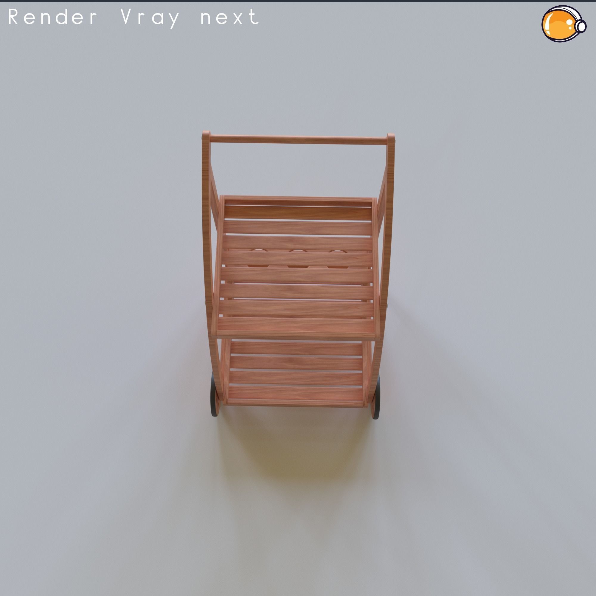Bar Serving Cart 02 PBR 3D MODEL 3D model_7